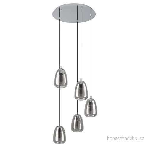 EGLO ALOBRASE Pendelbelysning - Krom/Svart Transparent 9002759986179