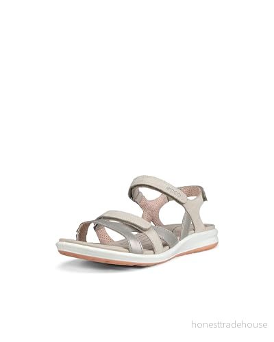ECCO Damen Flat Sandal, Beige Siver Grey Gravel Rose Dust, 36 EU 809704174235