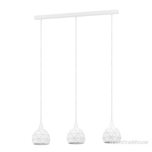 Eglo Pendellampa Roccaforte, 3 ljuskällor, hängande lampa av stål, färg: vit, fattning: E14 9002759978570