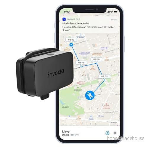 Invoxia Mini GPS spårare Vattentät med stöldlarm i realtid upp till 3 månaders batteritid inklusive års prenumeration liten och lätt stöldskydd för nycklar, båt 3700689800386
