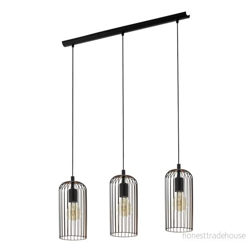 Eglo Roccamena – 3-flammig Vintage Pendellampa – Svart/kopparfärgad – Sockel E27 9002759496456 Eglo Roccamena – 3-flammig Vintage Pendellampa – Svart/kopparfärgad – Sockel E27 9002759496456