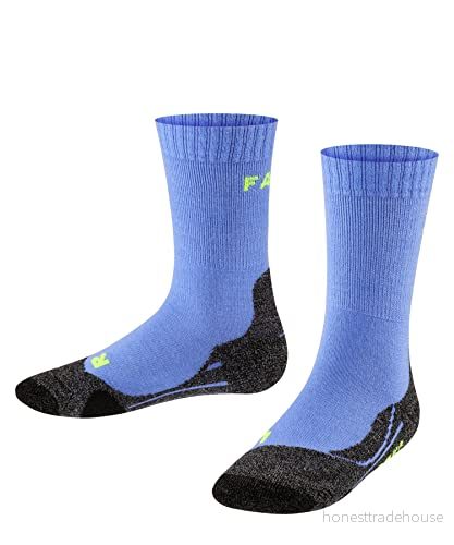 FALKE Unisex barn TK2 vandringsstrumpor medium dämpning anti blåsor varm mitt på vaden andas snabbtorkande klimatreglerande luktneutraliserande ull funktionellt garn 1 par 4043874159401