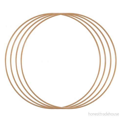 Vaessen Creative Metallringar Ø 30 cm x 3 mm i Färgen Guld 4 Stålringar Cirkel Dekoringar Metall för Pyssel, Torkade Blommor, Makramé, Drömfångare, Mobiler och Väggdekoration 8716052240722