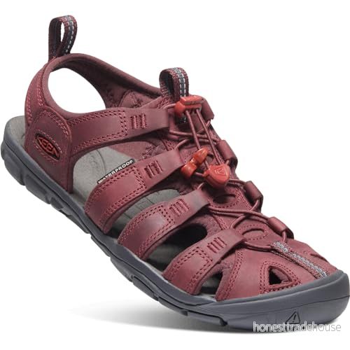 KEEN Clearwater Cnx damsandaler, vinröd dahlialäder, 36 EU 191190780473