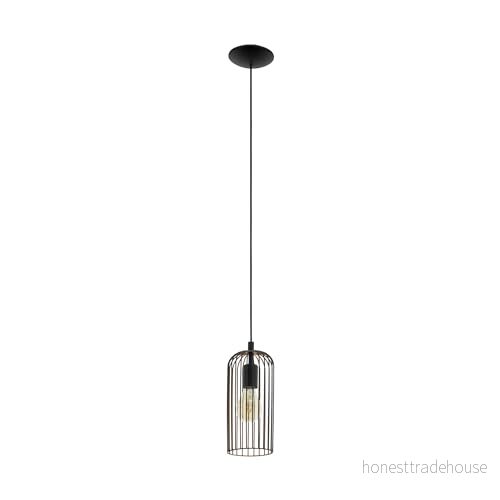 Eglo pendellampa Roccamena, 1 glödlampa vintage pendellampa, retro hängande lampa av stål, färg: svart, koppar, fattning: E27 9002759496449