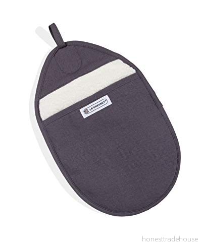 Le Creuset Grytlappar med extra handledsskydd, en storlek, pärlgrå, bomullscanvas 630870208871