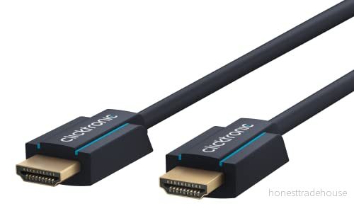 Clicktronic Premium High Speed HDMI till kabel 2.0 med Ethernet 4K 60 Hz Ultra HD 18 Gbps Dolby Vision HDR 3D ARC för soundbar, TV PS5 PS4 Xbox, bildskärm, Nintendo Switch 50 cm 4040849703003