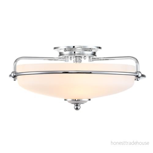 Elstead Quoizel Griffin Skål Semi Flush Taklampa Polerad Krom 5024005236801