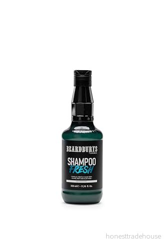 Beardburys Fresh uppfriskande schampo för män, rengöring med mentol och eukalyptus, perfekt dagligt bruk, fri från parabener, 330 ml 8431332126366