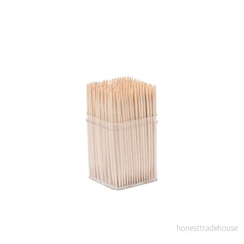 Lot de 300 cure dents en bois dans une boîte avec couvercle Fackelmann Wood Edition ref. 57649 4008033576499
