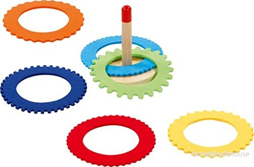 Goki Wooden Ring Throwing Game with 6 Felt Rings 4013594567763