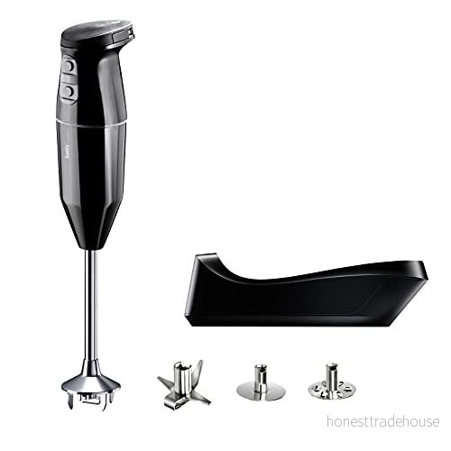 bamix Trådlös stavmixer med visp, mixer i rostfritt stål, 250 W, 3 nivåer, tillverkad Schweiz, svart 7610497621485