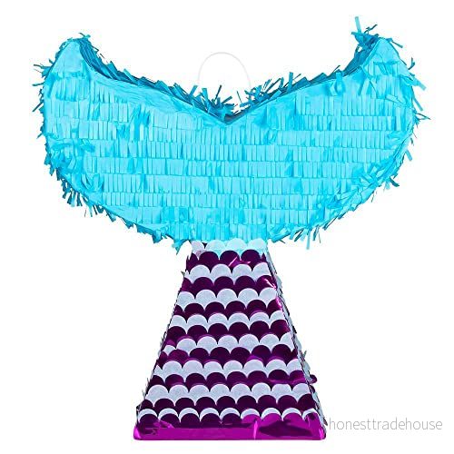 Boland 30964 Pinata Sjöjungfrufena, storlek 45 x 40 9 cm, sexstjärt, lila turkos, födelsedag, dekoration, festspel, gåva 8712026309648