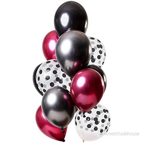 Folat 69380 ballonger Dark Richness 30 cm 12 stycken latex heliumballong, födelsedagsdekoration, flerfärgade, 8714572693806
