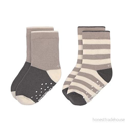 LÄSSIG Unisex Barn och Babystrumpor Halkfria strumpor, Antracit Taupe, 23 26 EU 4042183997520