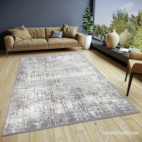 HANSE Home abstrakt vintagematta orientalisk kort lugg vardagsrumsmatta, i vintageutseende, löpare för sovrum, matsal, vardagsrum, hall gräddgrå, 67 x 120 cm 4068226002693