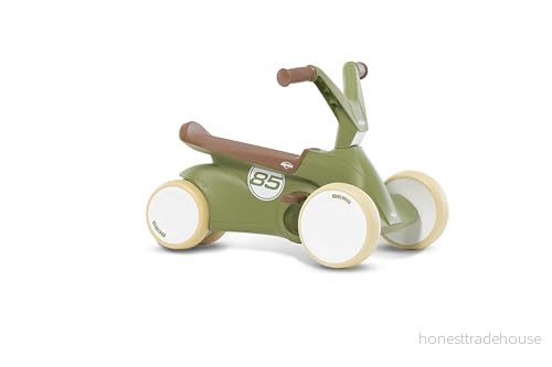 Berg GO² 2 i 1 glidbil retro grön rutschkana och balanscykel, barnbil med utfällbara pedaler, pedalgokart, barnleksaker lämplig för barn åldern 1030 månader 8715839076035