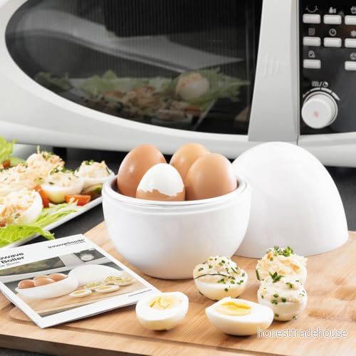 InnovaGoods® Mikrovågsäggkokare med Boilegg receptbok gör det enkelt att laga ägg snabbt och enkelt. Den har en kompakt användarvänlig design, perfekt för hemmet. 8435527813475