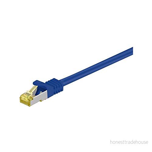 Goobay 91673 RJ45 patchkabel S/FTP (PiMF), med CAT 7 rörkabel, blå 4040849916731