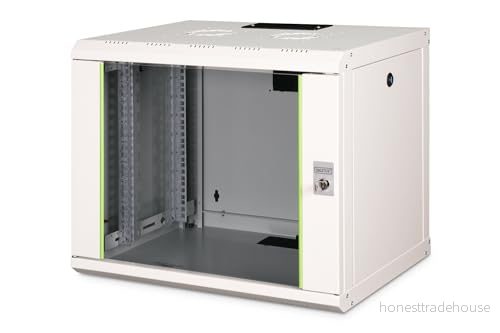 DIGITUS nätverksskåp 19 tum 9 U väggmontering 450 mm djup max. belastning 100 kg Unique series glasdörr grå 4016032135210