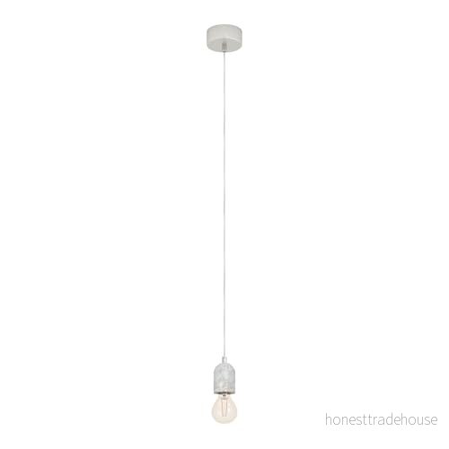 EGLO Pendellampa Silvares, 1 glödlampa, sladdpendel, hängande lampa, vintage, industriell, modern, lampa av stål och betong i grått, matbord, vardagsrum med E27 sockel 9002759955229