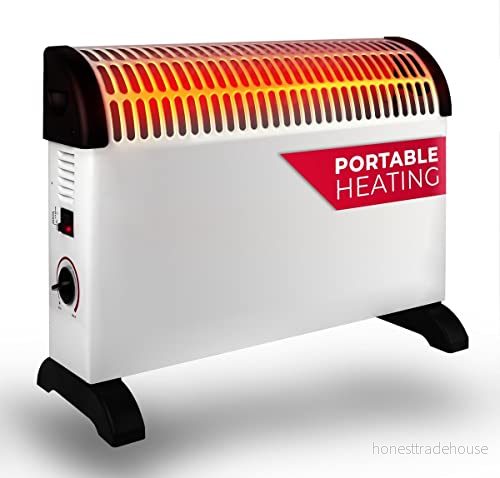 alpina Värmestrålare 1 500 W på fötter justerbar termostat vit, vit 8711252231594