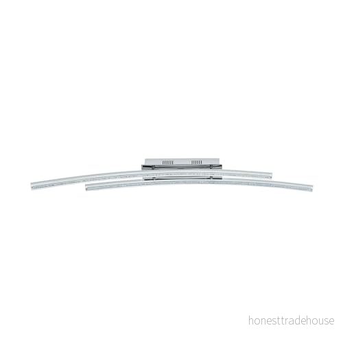 EGLO LED-taklampa Pertini, taklampa med 2 ljuskällor, vardagsrumslampa modern, kökslampa av stål, aluminium och plast, halllampa, tak i krom, transparent 9002759960926