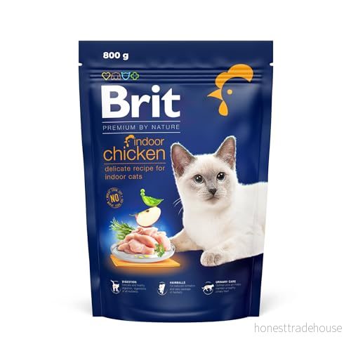 Brit Premium by Nature Indoor torrfoder för huskatter, smak kyckling, förhindrar hårbollar, 800 g 8595602553068