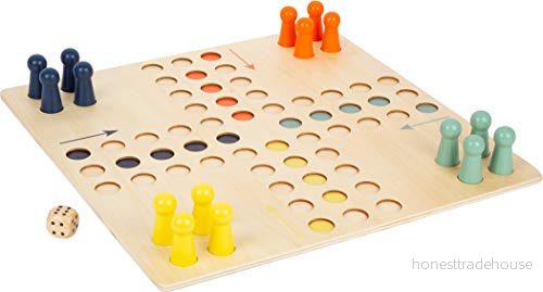 small foot Ludo XL trä för fyra spelare, brädspel hela familjen i storformat, från 4 år, 11783 4020972117830