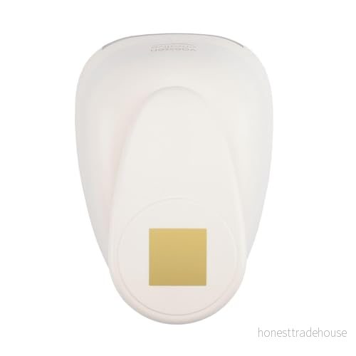 Vaessen Creative Motivstansare kvadrat 5,3 x cm stansare för pysselpapper, tonpapper, scrapbookpapper eller decoupagepapper, vit/rosa 8716052233175