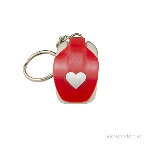 Vaessen Creative Mini motivstans hjärta som nyckelring, motivhålslag av metall och plast, för pyssel med papper scrapbooking, järn, rosa, 12 x 8,5 6 cm 8716052217588