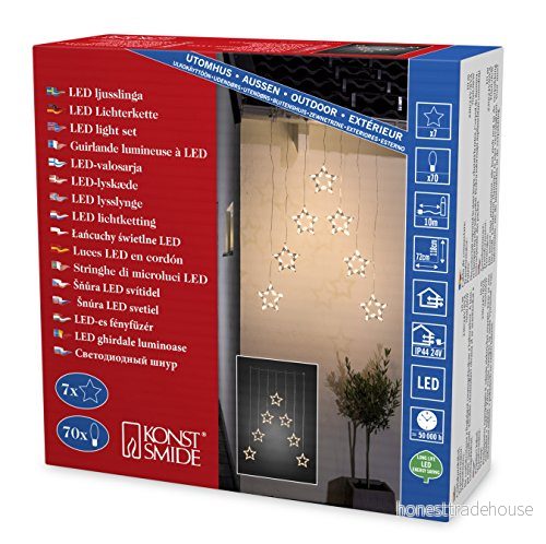Konstsmide Christmas LED ljusridå stjärnor 70 flg. 7318300431039