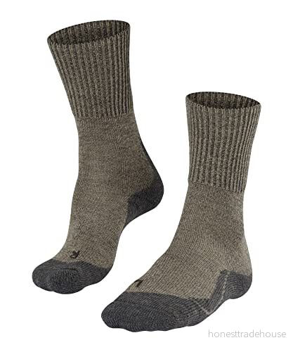 FALKE dam Vandringsstrumpor TK1 Adventure Wool W So ull funktionsmaterial tjock anti-blåsor 1 par, Beige Kitt Mouline 4310, 41-42 4043876542775