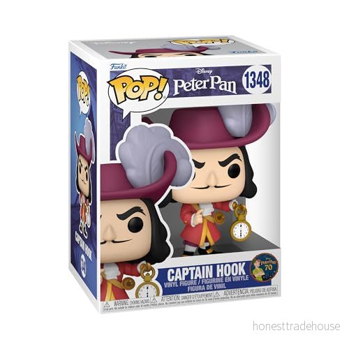Funko Pop! Disney: Peter Pan 70th Captain Hook vinylsamlarfigur presentidé officiella varor leksaker för barn och vuxna filmfans modellfigur samlare 889698706957