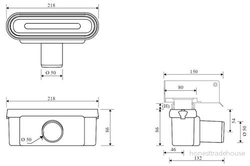 Jafo Utloppshus 50mm Sidoutlopp 5707692007960