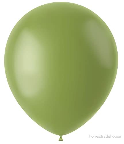Folat 19619 vintage grön 33 cm delar set med 10 st olivsalvia, cm, helium, födelsedag, bröllop, babyshower, dop, festdekoration 8714572196192