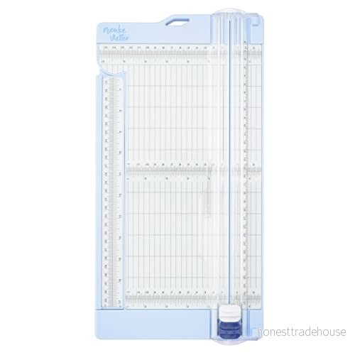 Vaessen Creative Pappersskärare med Skårfunktion 15 x 30,5 cm Blå Skärmaskin och Scrapbook Tillbehör för Pyssel Korttillverkning Papper Cardstock Kartong upp till A3 format 8716052240081