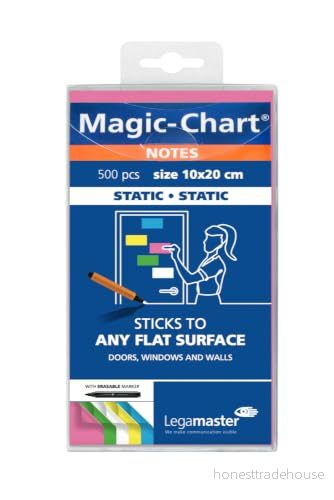 Legamaster Magic Chart notes 10x20cm sorterade 500st, Blå, Grön, Rosa, Vit, Gul, Polypropylen (PP), 100 mm, 200 464 g, 113 mm 8713797081252