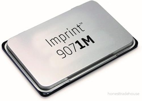 Imprint 9071M handstämpeldyna för vardagsbehov hemma och på kontoret 1 stämpelkudde svart, robust metalllock, vattenbaserat bläck, storlek 9 x 5 cm, perfekt handstämplar 190084535854