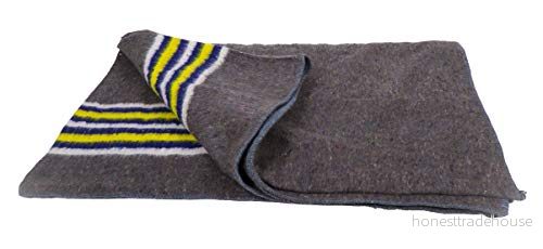 10 stycken flyttfiltar randiga gul, blå, vit 150 x 200 cm 1350 g. (099.0056) 8719033042582