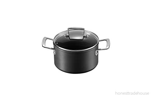 Le Creuset Gryta i aluminium med glaslock, Ø 18 cm, lämplig för alla typer av spisar inklusive induktion, antracit/silver 630870272865