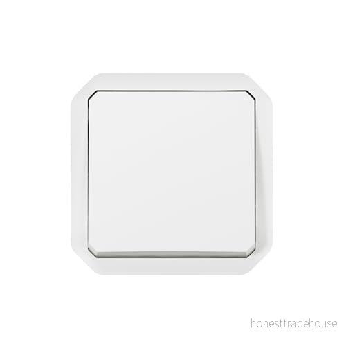LEGRAND, Plexo ny användning, våtrums ytmonterad korsbrytare, 10 ampere, 250 volt, IP55 IK07, skruvklämmor, färg: Ultravit, 069620L 3414971880252