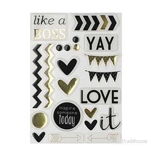 Vaessen Creative Love It Collection Epoxy klistermärken, flerfärgad, storlek A5 8716052198139