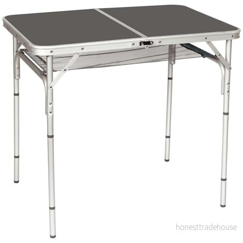 Bo Camp fällbord i aluminium, campingbord, sidobord, fällbart bord, bagagebord, 4 höjder 8712013043937