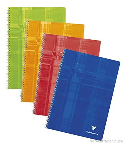 Clairefontaine 8143C spiralbok (DIN A4, 21 x 29,7 cm, romerad, 50 ark) 1 st blandade färger 3329680814309