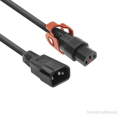 ACT C13 IEC Lock+ C14 strömkabel, kall enhetskabel 0,5 meter, uttag efter kontakt, för PDU, servrar, nätverksenheter AK5153 8716065306149