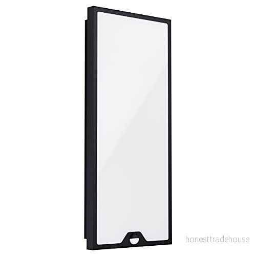 EGLO LED vägglampa Casazza, utomhuslampa med rörelsedetektor, skymningssensor, av galvaniserat stål, svart, plast, vit, varm IP44, 57 cm 9002759995225