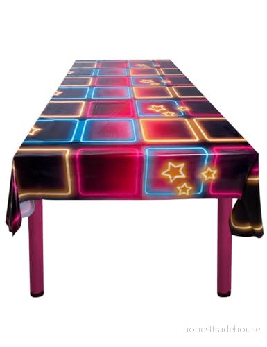 Boland 00763 bordsduk disco, storlek 130 x 180 cm, disco Fever, 70 talet, bordsduk, dekoration, festporslin, festtillbehör, födelsedag, födelsedagsfest, fest, temafest, karneval 8712026007636