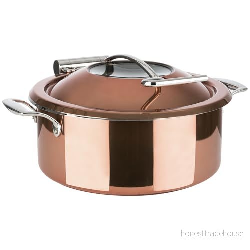 APS 12335 Chafing Dish, 4-TLG. SetØ 30,5 cm, H: 17,5 cm 18/8 rostfritt stål, kopparlook 4004133123359