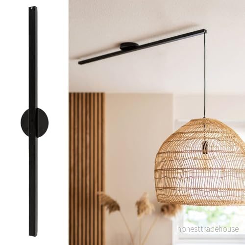 Lightswing® Single Svart 90cm Upphängningssystem för 1 Hänglampa Justerbart Lampsystem 8718868318374